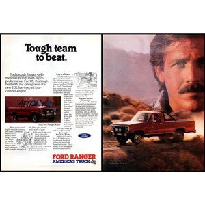 1985 Ford Ranger 4x4 2 Page Vintage Print Ad Off Road Roading Man Cave Wall Art